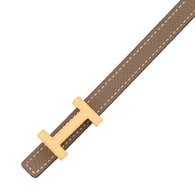 Load image into Gallery viewer, HERMES Focus Mini H Belt Reversible Size 75 Etoupe/Black Epsom Swift Leather