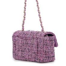 Load image into Gallery viewer, CHANEL Mini Matelasse Single Flap Single Chain Shoulder Bag Purple/MulticolorA69900-B07741-NG819 Tweed Lambskin Size 20