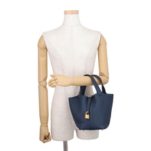 Load image into Gallery viewer, HERMES Picotin Lock Blue de Prusse Taurillon Clemence Size PM
