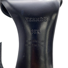 Load image into Gallery viewer, HERMES Sandals Joy 70 Black Calf Leather Size 36 1/2