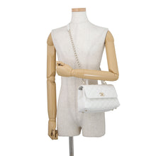 将图像加载到图库查看器中,CHANEL Coco Handle 2WAY Handbag WhiteA92990 Caviar Leather Size XS