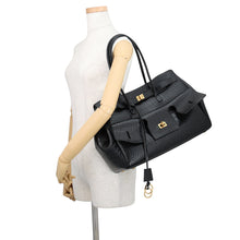 Load image into Gallery viewer, BALENCIAGA Bel Air Carryall Black835670 Embossed Leather Size Medium