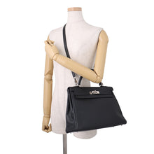 Load image into Gallery viewer, HERMES Kelly Retourne Black Ardennes Leather Size 32