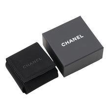 Load image into Gallery viewer, CHANEL CC Logo Chick Motif Earrings Silver/Yellow Gold Plated Resin Rhinestone