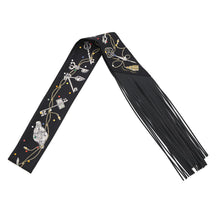 Load image into Gallery viewer, HERMES Twilly Fringe Les Crèmes à Pois Black/Moldore/White Silk Lambskin