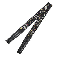 Load image into Gallery viewer, HERMES Twilly Fringe Les Crèmes à Pois Black/Moldore/White Silk Lambskin