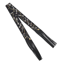 Load image into Gallery viewer, HERMES Twilly Fringe Les Crèmes à Pois Black/Moldore/White Silk Lambskin