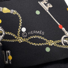 Load image into Gallery viewer, HERMES Twilly Fringe Les Crèmes à Pois Black/Moldore/White Silk Lambskin