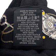 Load image into Gallery viewer, HERMES Twilly Fringe Les Crèmes à Pois Black/Moldore/White Silk Lambskin