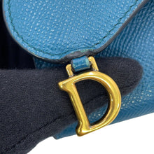 Load image into Gallery viewer, Dior Saddle Lotus Compact Wallet BlueS5652CBAA Grained CalfLeather