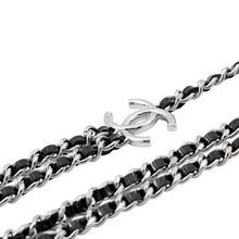 Load image into Gallery viewer, CHANEL CC Logo Chain Long Necklace Black/SilverABF162 B19836 Patent Leather