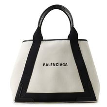 Load image into Gallery viewer, BALENCIAGA Navy Kabas White/Black5812922HH3N9260 Canvas Leather Size M