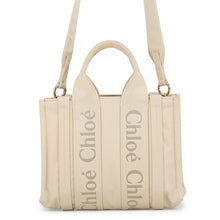 Load image into Gallery viewer, Chloe Woody 2WAY Tote Bag Dusty IvoryCHC23WS397L4122M Nylon Size Small
