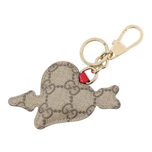 将图像加载到图库查看器中,GUCCI Playful Heart Key Ring Pink/White/Beige842695 JAAJO 8084 GG Supreme Leather