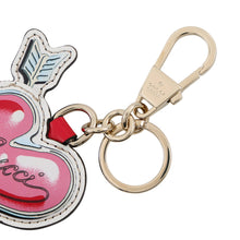 将图像加载到图库查看器中,GUCCI Playful Heart Key Ring Pink/White/Beige842695 JAAJO 8084 GG Supreme Leather