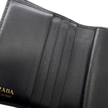 将图像加载到图库查看器中,PRADA Triangle Bi-fold Wallet Black1MV204 Saffiano Leather