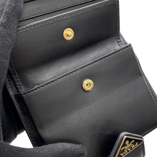 将图像加载到图库查看器中,PRADA Triangle Bi-fold Wallet Black1MV204 Saffiano Leather