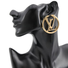 将图像加载到图库查看器中,LOUIS VUITTON Hoop Louise Earrings GoldM64288 Metal