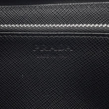 将图像加载到图库查看器中,PRADA Embossed Logo Zip Around Long Wallet Black2ML317 Saffiano Leather