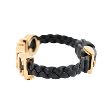 将图像加载到图库查看器中,GUCCI Logo Bracelet Size S Black684631 IAAA1 8029 Leather