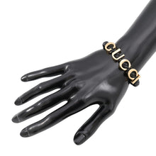 将图像加载到图库查看器中,GUCCI Logo Bracelet Size S Black684631 IAAA1 8029 Leather