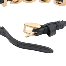 将图像加载到图库查看器中,GUCCI Logo Bracelet Size S Black684631 IAAA1 8029 Leather