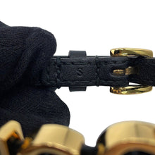 将图像加载到图库查看器中,GUCCI Logo Bracelet Size S Black684631 IAAA1 8029 Leather