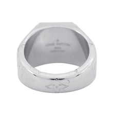 Load image into Gallery viewer, LOUIS VUITTON Signet Ring Monogram Size L (Approximately No. 21) SilverM62488 Metal