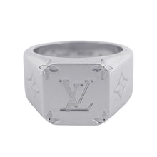 将图像加载到图库查看器中,LOUIS VUITTON Signet Ring Monogram Size M (Approximately size 19) SilverM62487 Metal
