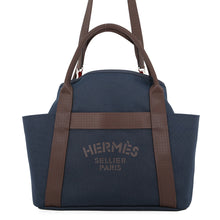 Load image into Gallery viewer, HERMES Sucked Pansage Groom Navy/Feu Toile Chevrons Canvas
