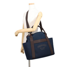 将图像加载到图库查看器中,HERMES Sucked Pansage Groom Navy/Feu Toile Chevrons Canvas