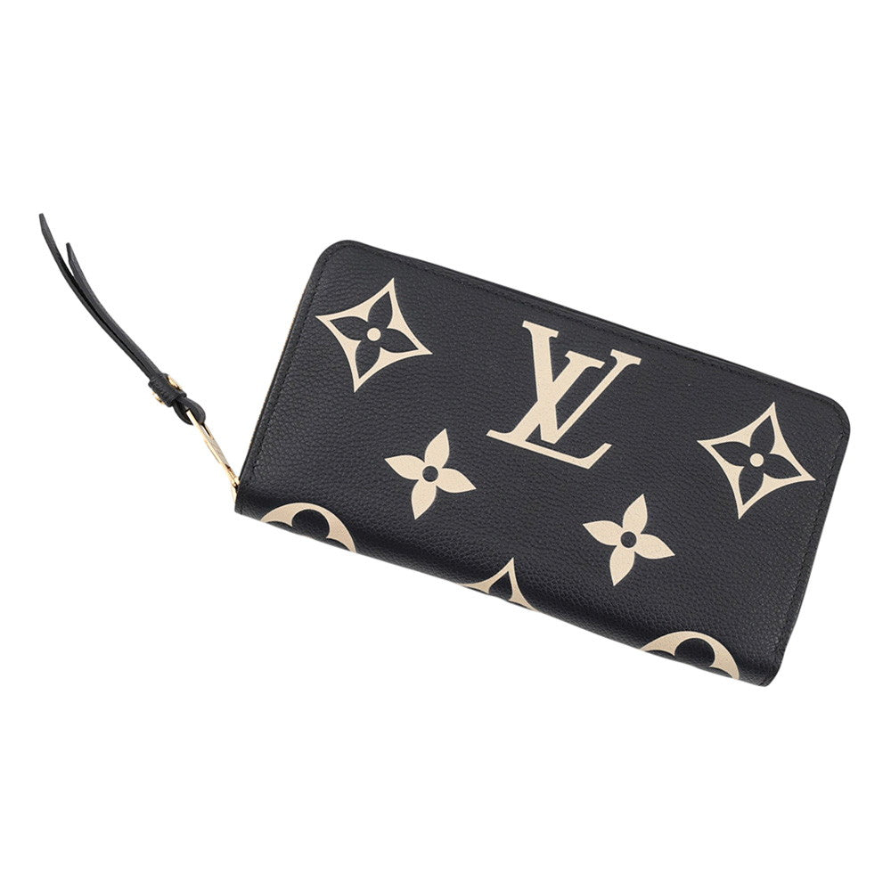 LOUIS VUITTON Zippy Wallet BlackBeigeM80481 Bicolor Monogram