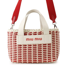 Load image into Gallery viewer, MIUMIU Intreccio 2-Way Shoulder Bag Pink/Red/White5BA077 Leather Canvas