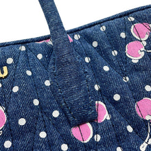 Load image into Gallery viewer, MIUMIU Matelassé Cherry 2WAY Bag Indigo/White/Pink Denim Leather