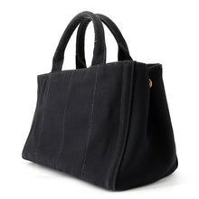 Load image into Gallery viewer, PRADA Canapa Bijoux Tote Bag BlackB24390 Canvas
