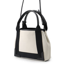 Load image into Gallery viewer, BALENCIAGA NavyCabas White/Black3903462HH3N9260 Canvas Leather Size XS