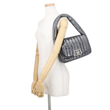 Load image into Gallery viewer, BALENCIAGA Monaco BB Logo One Shoulder Bag MetalicGray787896 Leather Size Small