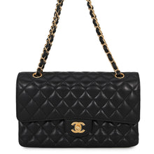 Load image into Gallery viewer, CHANEL Matelasse W Flap ChainShoulder Bag BlackA01112 Caviar Leather Size 25