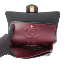Load image into Gallery viewer, CHANEL Matelasse W Flap ChainShoulder Bag BlackA01112 Caviar Leather Size 25