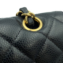 Load image into Gallery viewer, CHANEL Matelasse W Flap ChainShoulder Bag BlackA01112 Caviar Leather Size 25