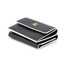 Load image into Gallery viewer, CHANEL Tri-fold compact wallet Black Lambskin