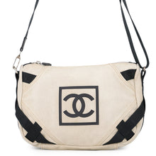 Load image into Gallery viewer, CHANEL Sports Shoulder Bag Ivory/Black Canvas