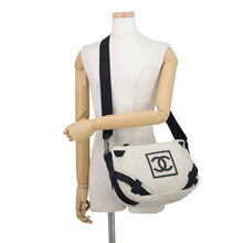 Load image into Gallery viewer, CHANEL Sports Shoulder Bag Ivory/Black Canvas