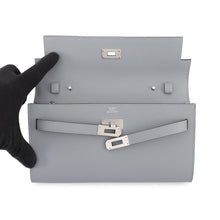 Load image into Gallery viewer, HERMES Kelly wallet long to go Green Pantan Epsom