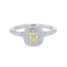 Load image into Gallery viewer, TIFFANY&Co. Soleste Cushion Cut Yellow Diamond Ring Size Approximately No. 9 Pt950 K18YG