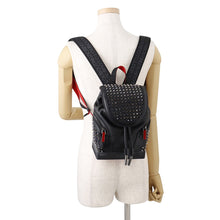Load image into Gallery viewer, Christian Louboutin Explorer Funk Studded Backpack Black/Red3215038 Calf Leather Size Small