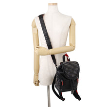 Load image into Gallery viewer, Christian Louboutin Explorer Funk Studded Backpack Black/Red3215038 Calf Leather Size Small