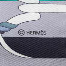 Load image into Gallery viewer, HERMES Twilly Riding Equipment Set Panoplie Equestre Gray/White/Menthol Silk100%