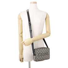 Load image into Gallery viewer, CELINE Triomphe Messenger Bag Gray/Black194502 PVC Leather Size Medium