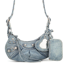 将图像加载到图库查看器中,BALENCIAGA Le Cagoule XS Shoulder Bag Blue6713092109U4715 Distressed denim